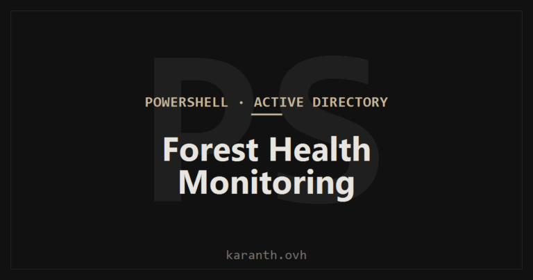 Active Directory Forest Health Monitoring with PowerShell