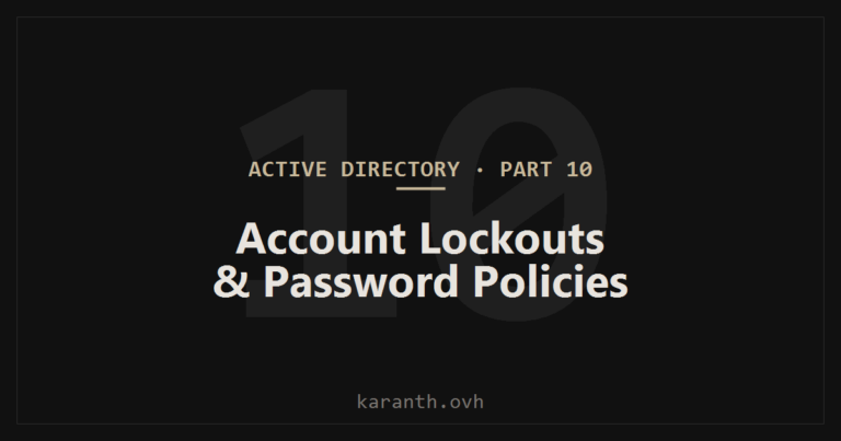Active Directory — Part 10 — Account Lockouts & Password Policies