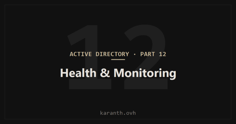 Active Directory — Part 12 — Active Directory Health & Monitoring