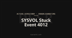 DFSR SYSVOL Stuck — Event 4012 and Backlog Not Clearing