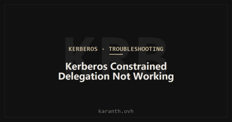 Kerberos Constrained Delegation Not Working