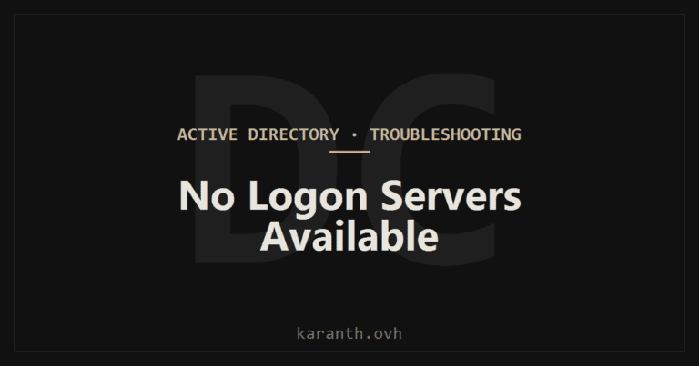 There Are Currently No Logon Servers Available to Service the Logon Request