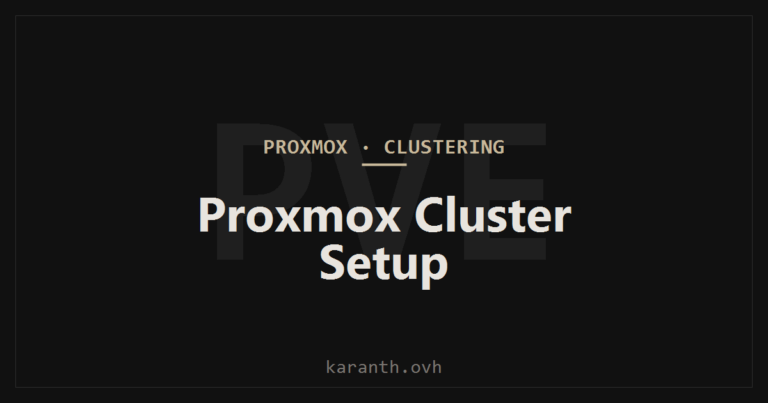 Proxmox Cluster Setup