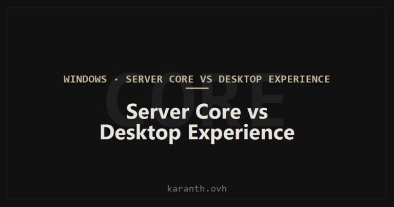 Server Core vs Desktop Experience