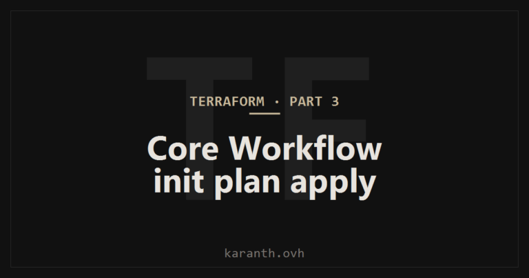 Terraform — Part 3 — The Core Workflow: init, plan, apply, destroy