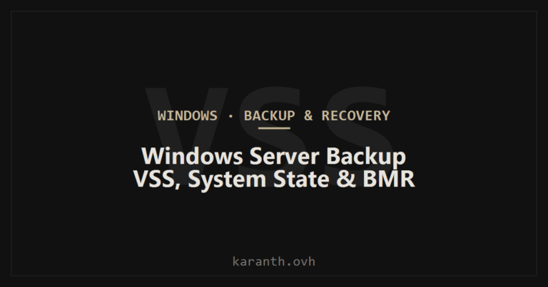 Windows Server Backup — VSS, System State, and Bare-Metal Recovery