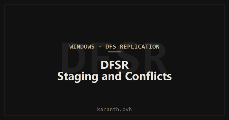 DFS Replication — Staging, Conflict Resolution, and Quotas
