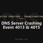 DNS Server Service Crashing or Unresponsive — Event 4013 and 4015