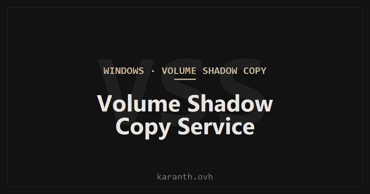 Volume Shadow Copy Service — How Shadow Copies Actually Work