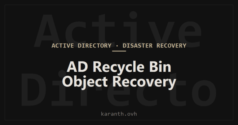 Active Directory Recycle Bin Restore