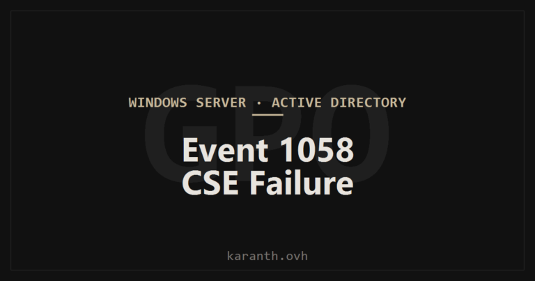 Troubleshooting Group Policy Event 1058