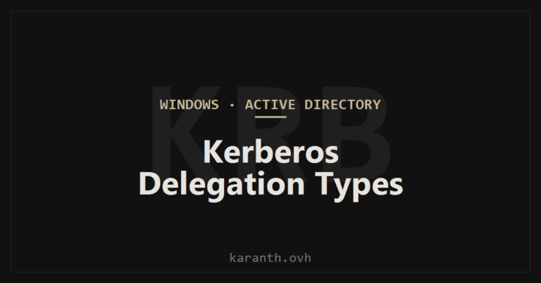 Kerberos Delegation Types