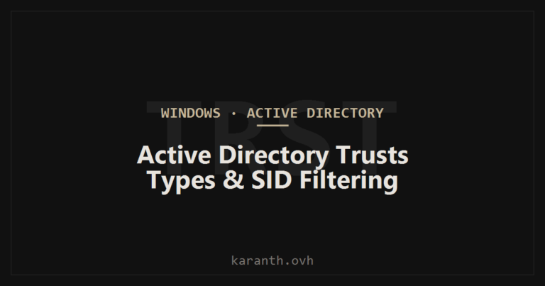 Active Directory Trusts: Types, Transitivity, and SID Filtering Architecture
